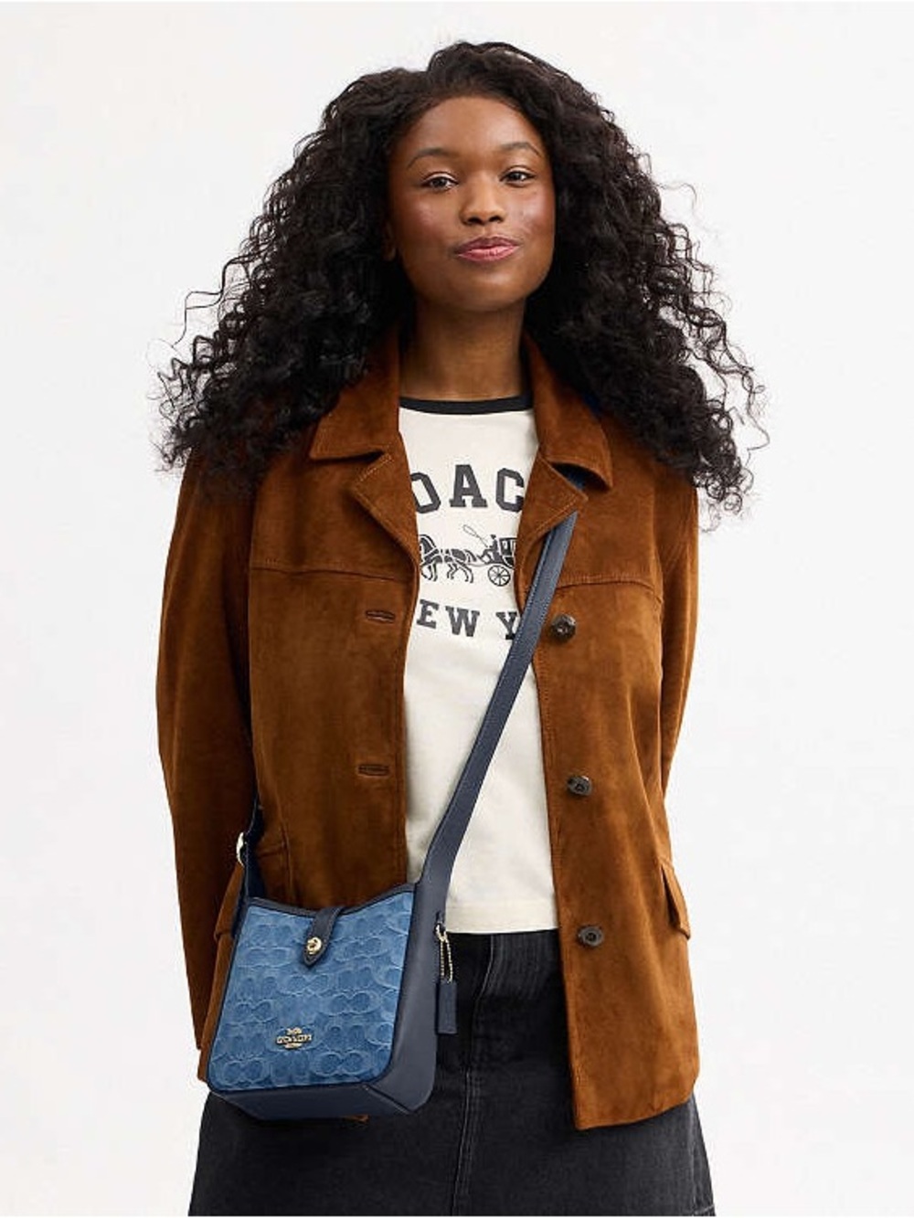 Coach Hadley Mini Crossbody Bag In Signature’s Denim NWT - Picture 8 of 8